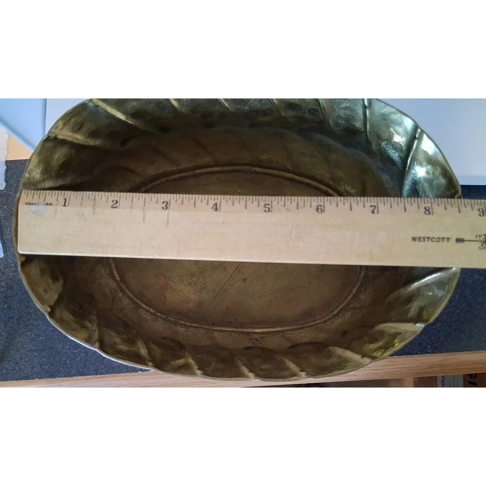 Vintage Brass Italian Style Footed Planter Cache pot Large 9